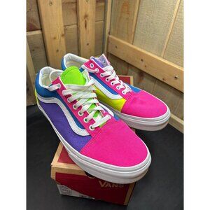 Vans Old Skool Mens Shoes 10 Neon Color Block Canvas & Suede Sneakers